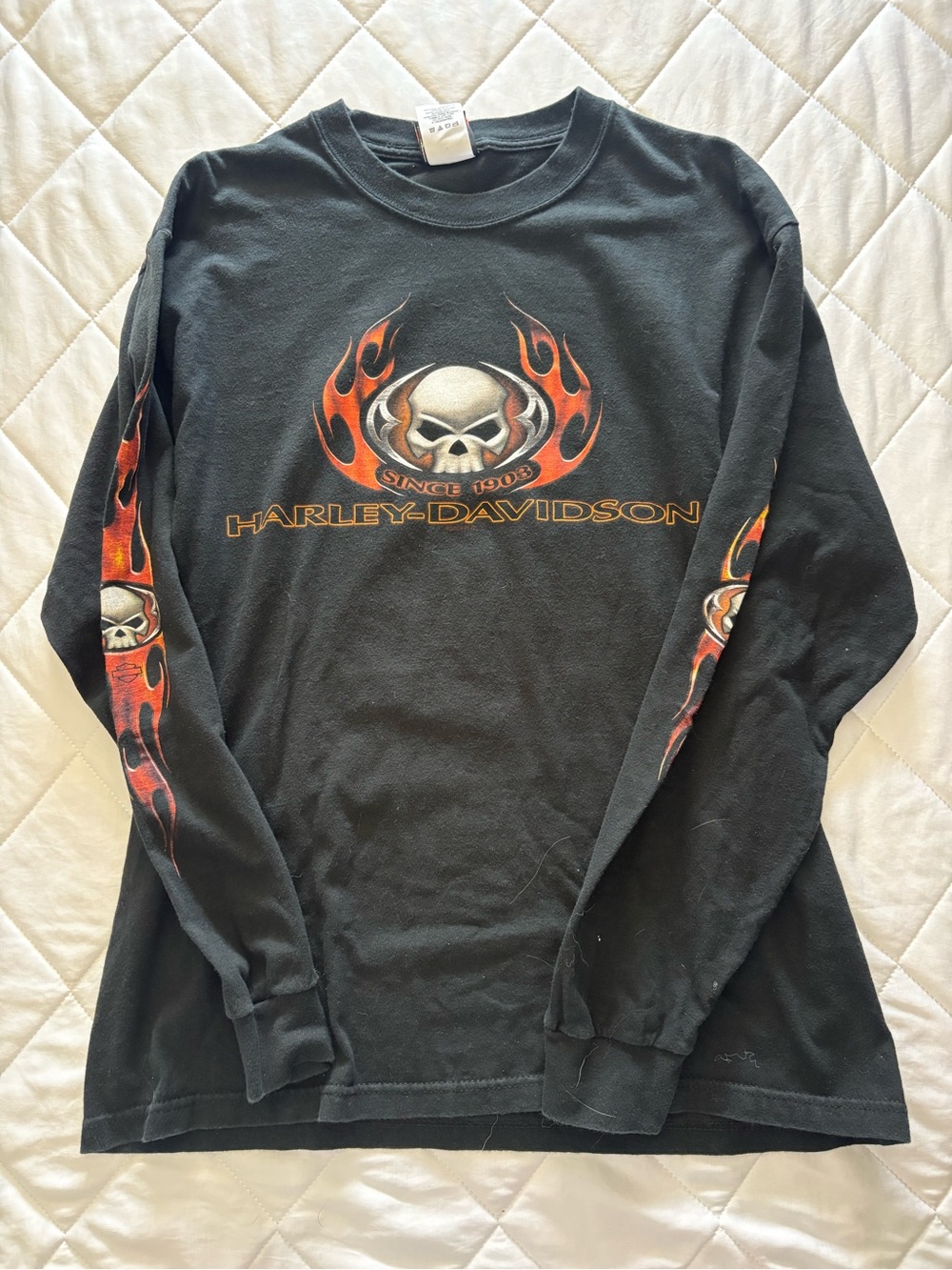 Vintage 2004 Harley Davidson Warr’s London 80th Anniversary Skull Flame Shirt L
